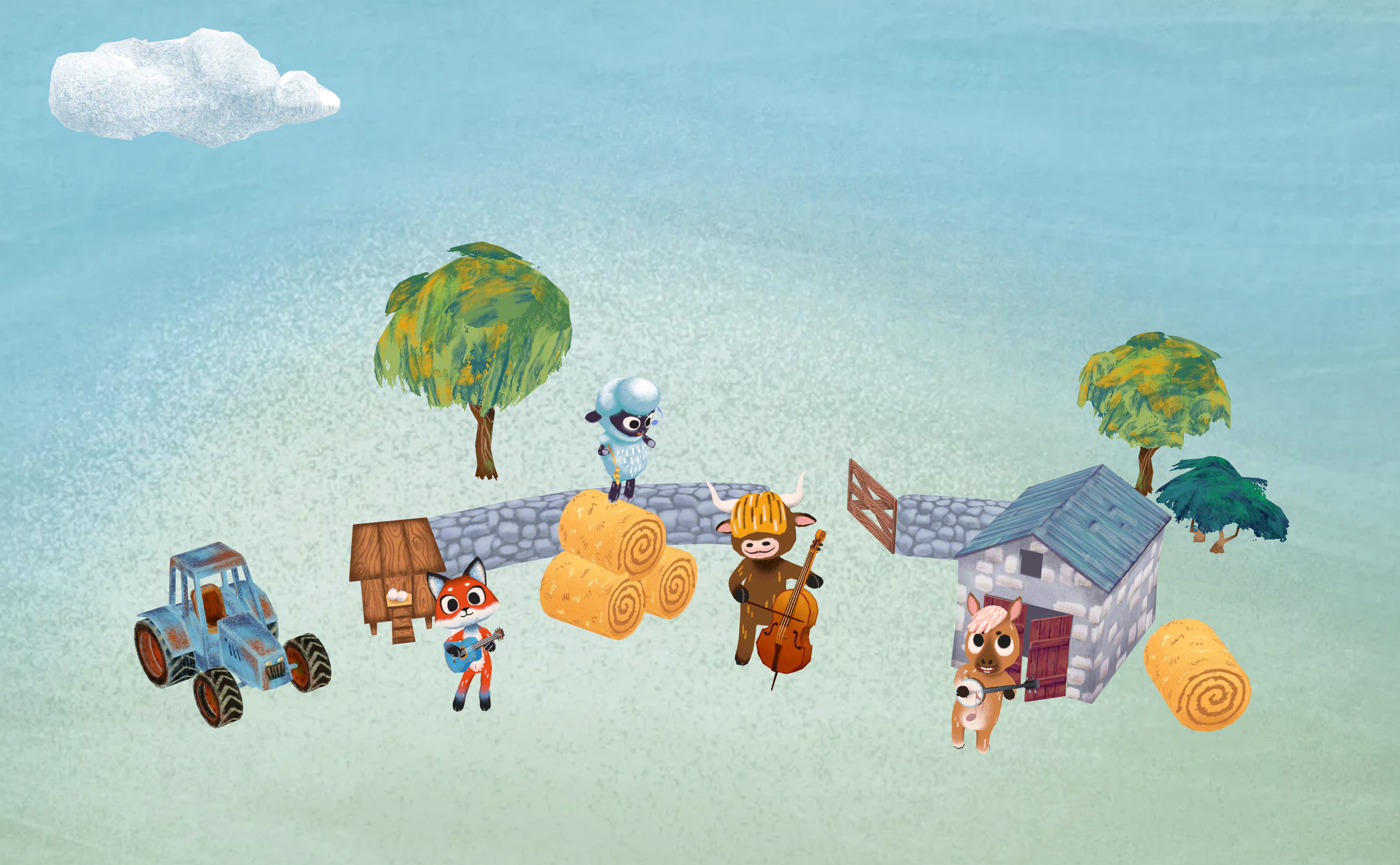 3D musical language learning game with kid-friendly graphics for early childhood vocabulary education